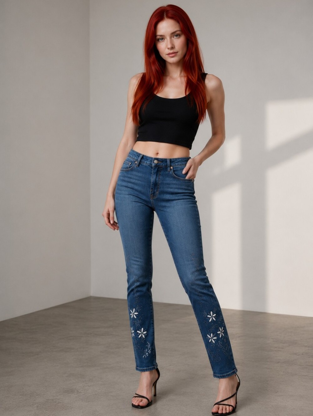 EUC Vintage 24 Karat Embroidered Jeans Sz 12 | Y2K Boho Western High Rise Denim!
